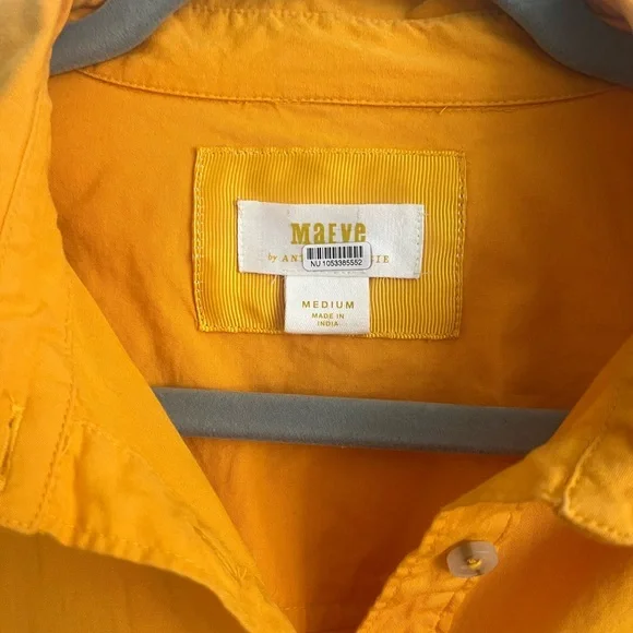 Maeve Yellow / Orange / Marigold Button-Up Shirt Dress - Picture 5 of 5